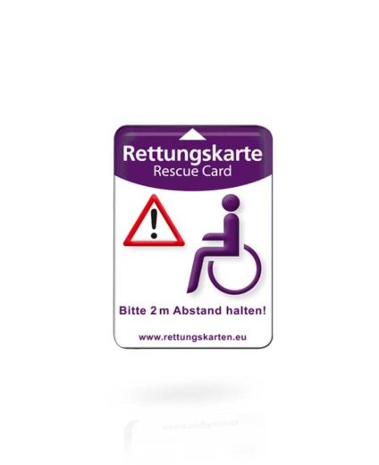 SafetyBagS - Rettungskartenhalterung speziell für Rollstuhlfahrer
